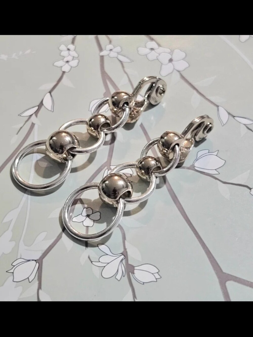 Vintage JJG Gold and Silver  Dangle Earrings